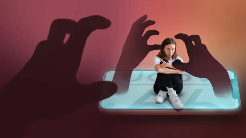 menina se sentindo ameaçada pela era digital