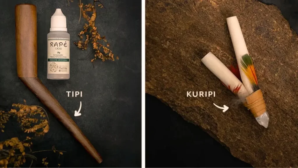 tepi e um kuripe instrumentos de aplicar rapé