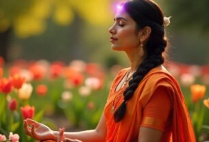 mulher ativando a glândula pineal, o portal entre dimensões da consciência