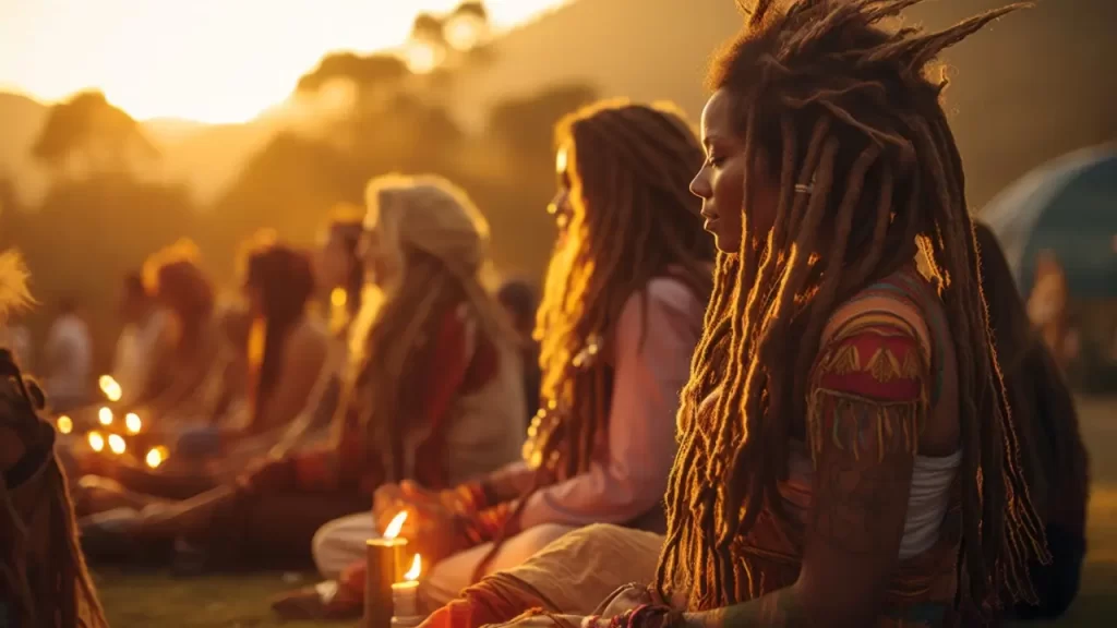 grupo de mulheres em meditação