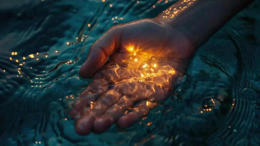  Mãos femininas segurando concha representando o eco do ser e a conexão com a verdade interior