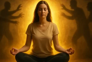 mulher meditando com 7 sinais de drenagem energia