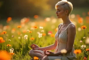 mulher em estado de canalização recebendo mensagens canalizadas espirituais