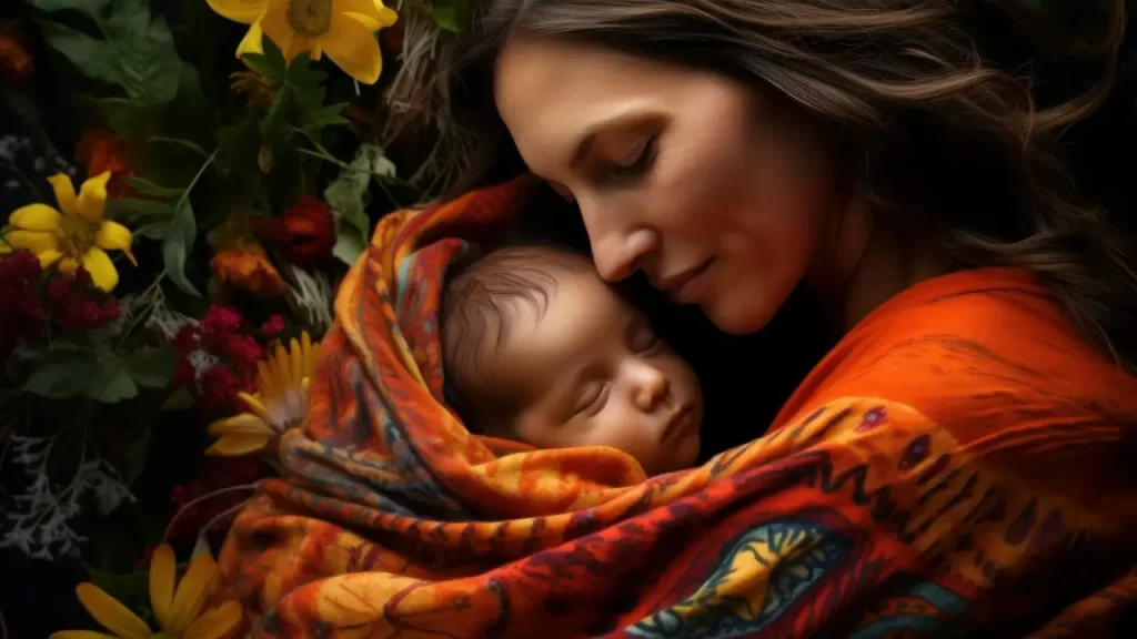 mãe com filho nos braços com gesto de carinho, Permission Slip e Criança Interior