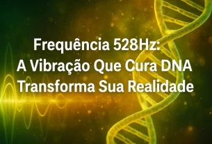 filamento de DNA, representando frequência 528Hz a vibração que cura DNA