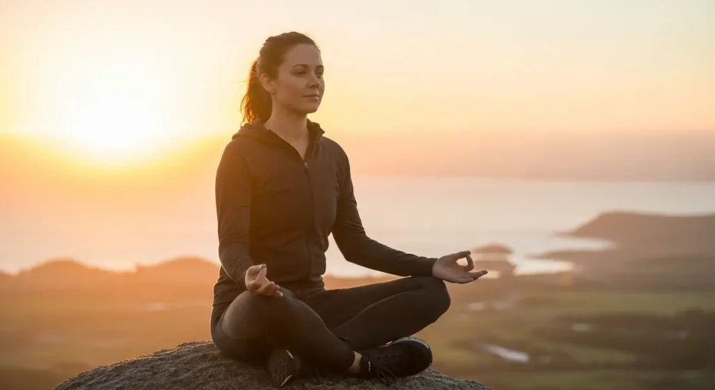 Meditação matinal para ativar a motivação diária e o foco consistente.