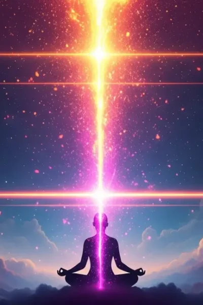 pessoa meditando em estado elevado para o despertar da sua frequência