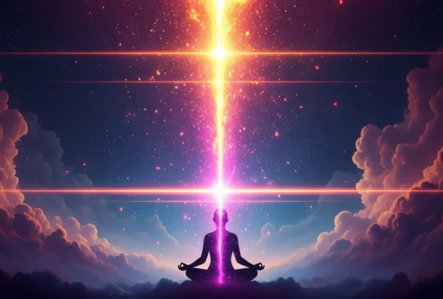 pessoa meditando em estado elevado para o despertar da sua frequência